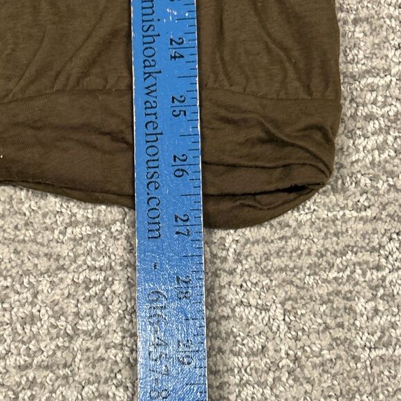 Free People Burnout Tee Shirt Womens Large Hooded Y2K Top Brown - Picture 7 of 7